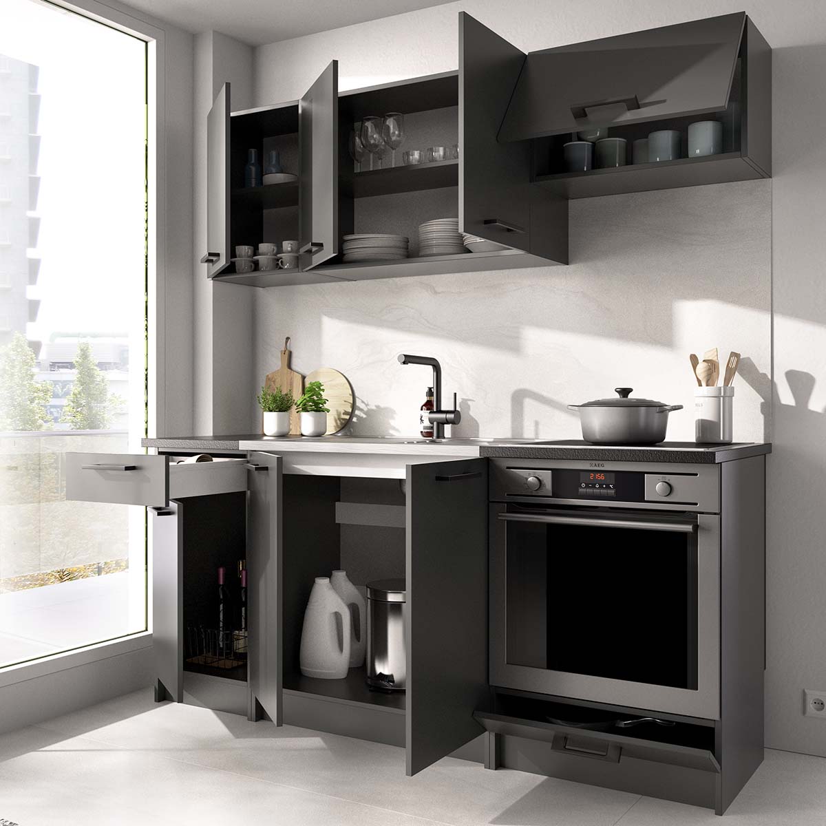 Cocina modular Kirsten con módulo de horno