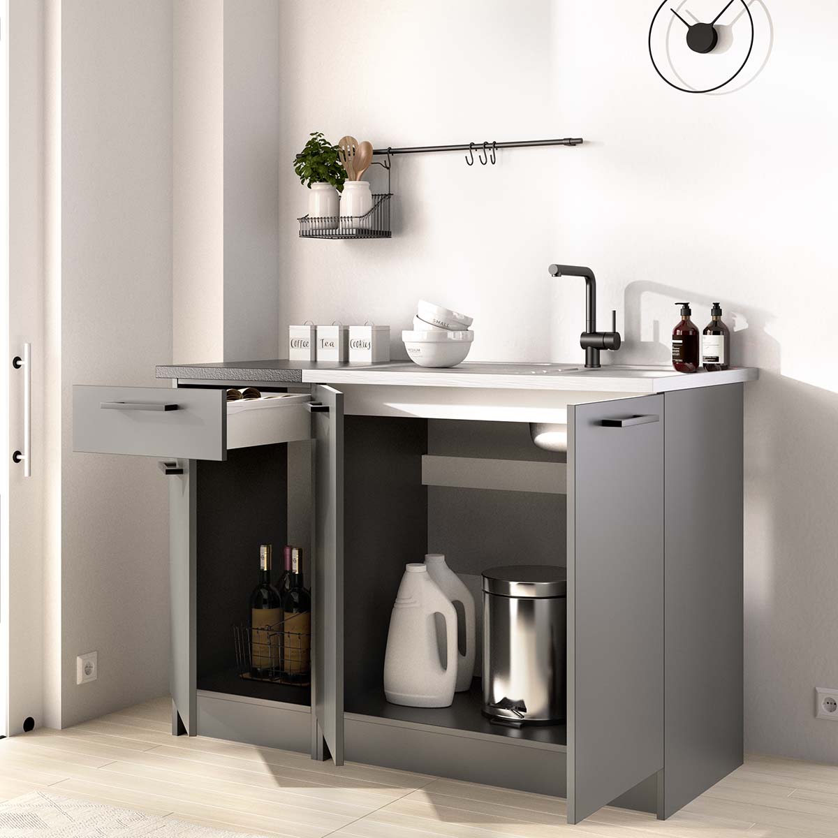 Conjunto de 2 módulos de cocina inferiores Kirsten