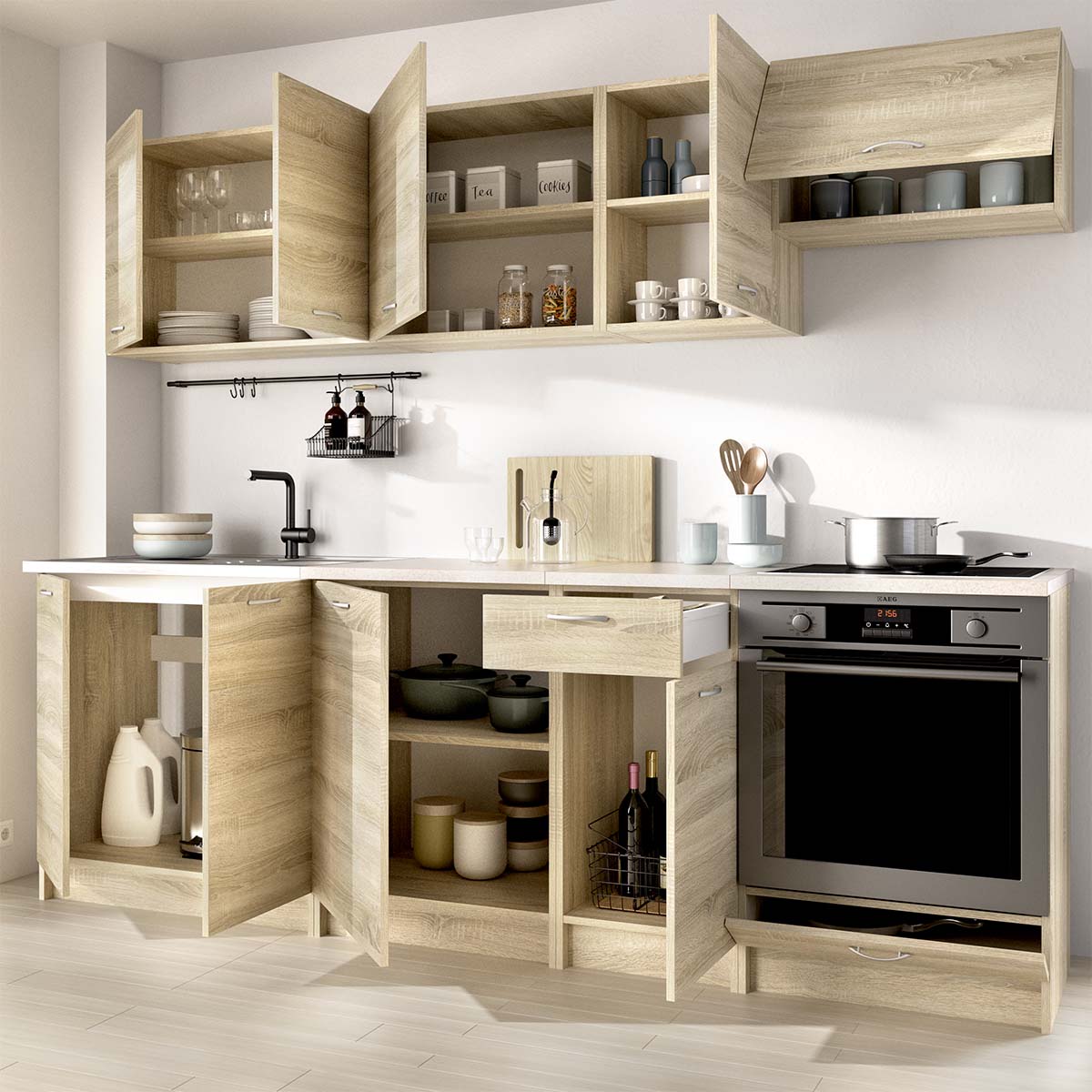 Cocina modular Kirsten con módulo de horno