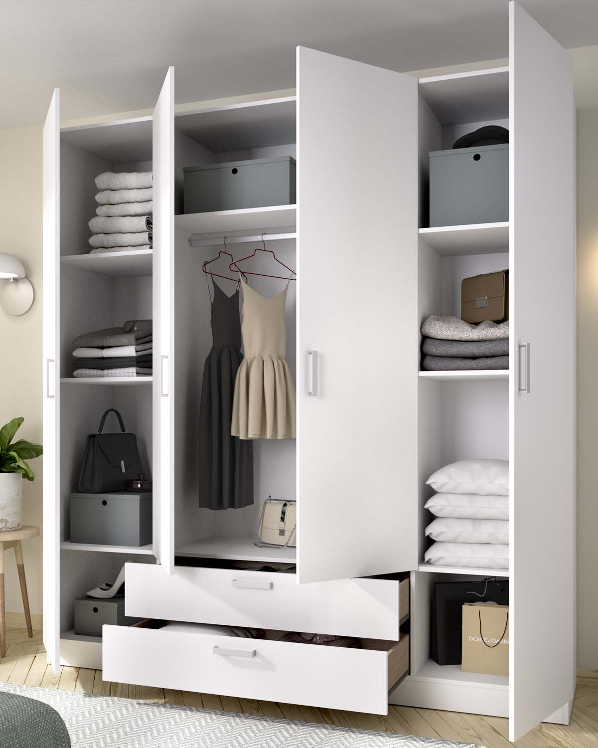 Armario de puertas batientes y cajones Maxi