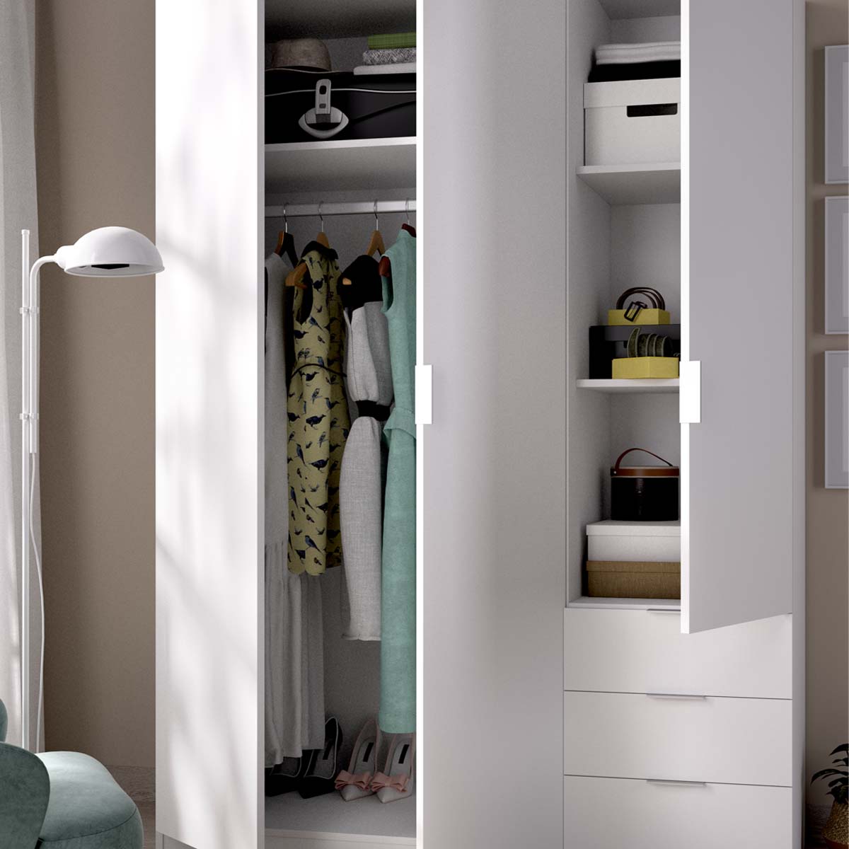 Armario de puertas batientes y cajones Essen