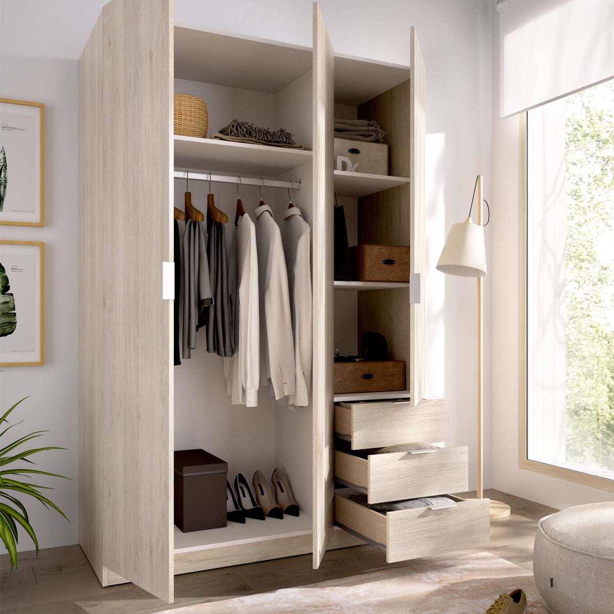 Armario de puertas batientes y cajones Essen