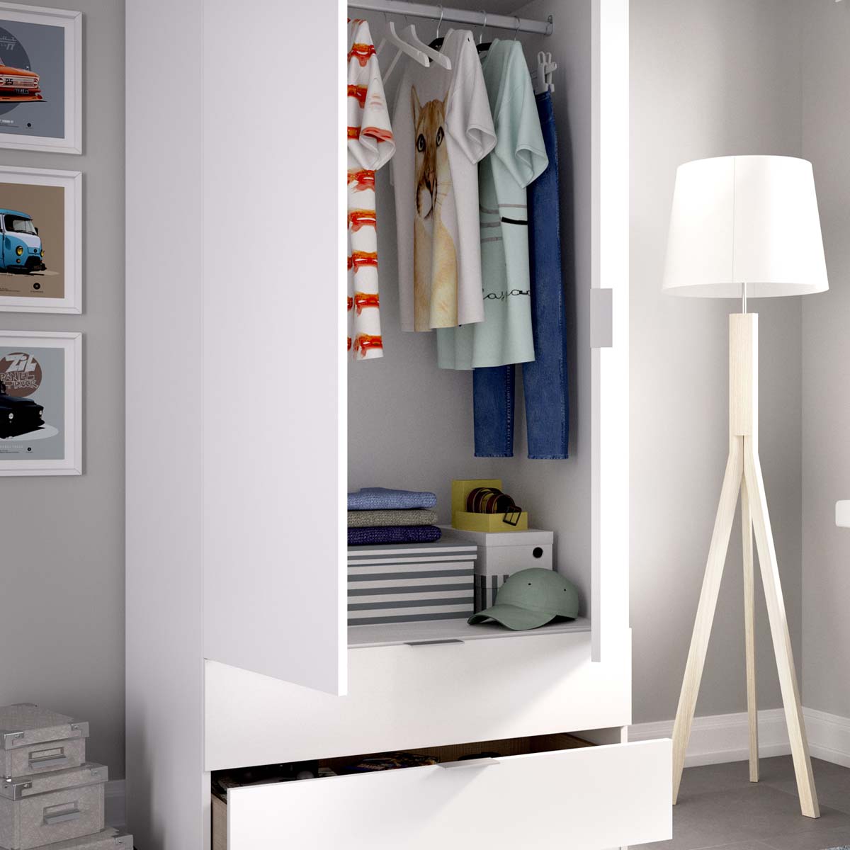 Armario de puertas batientes y cajones Essen