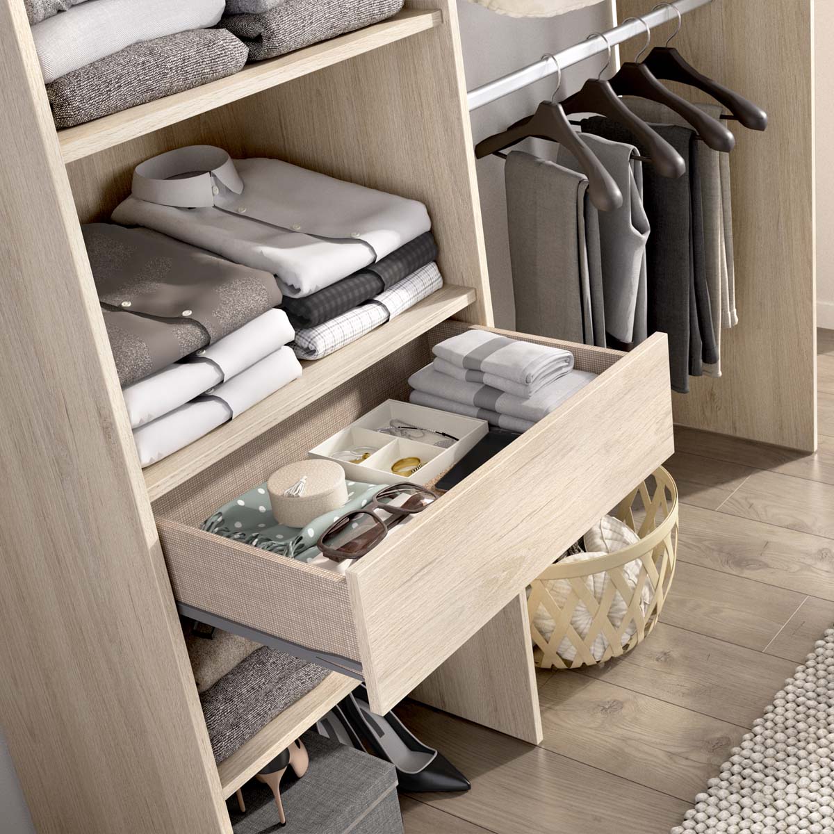 Armario vestidor regulable con columna Suit