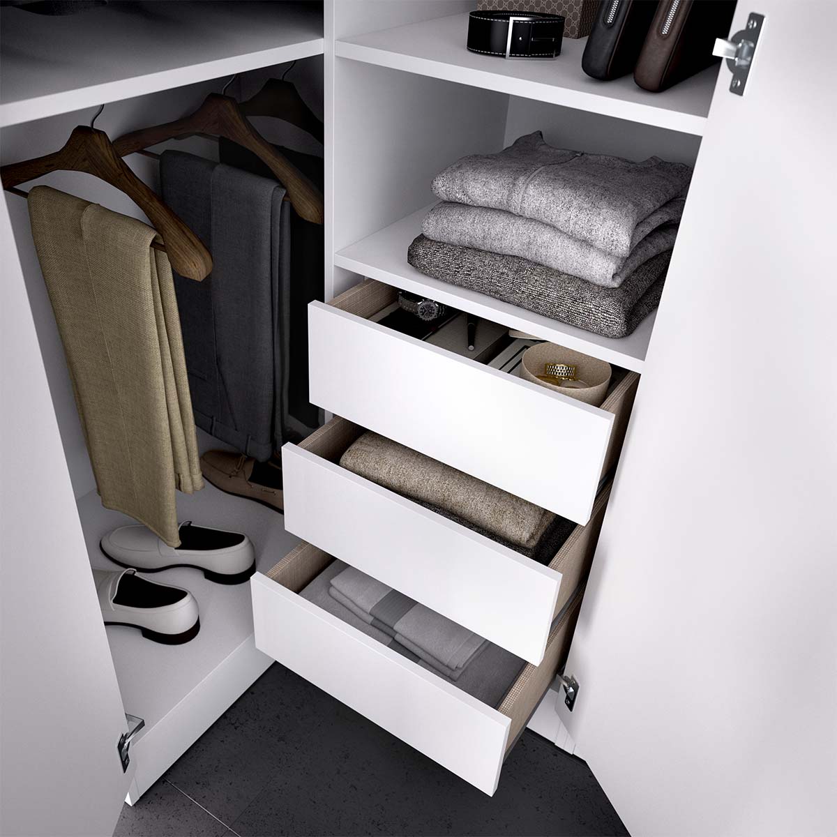 Cajonera interior para armario