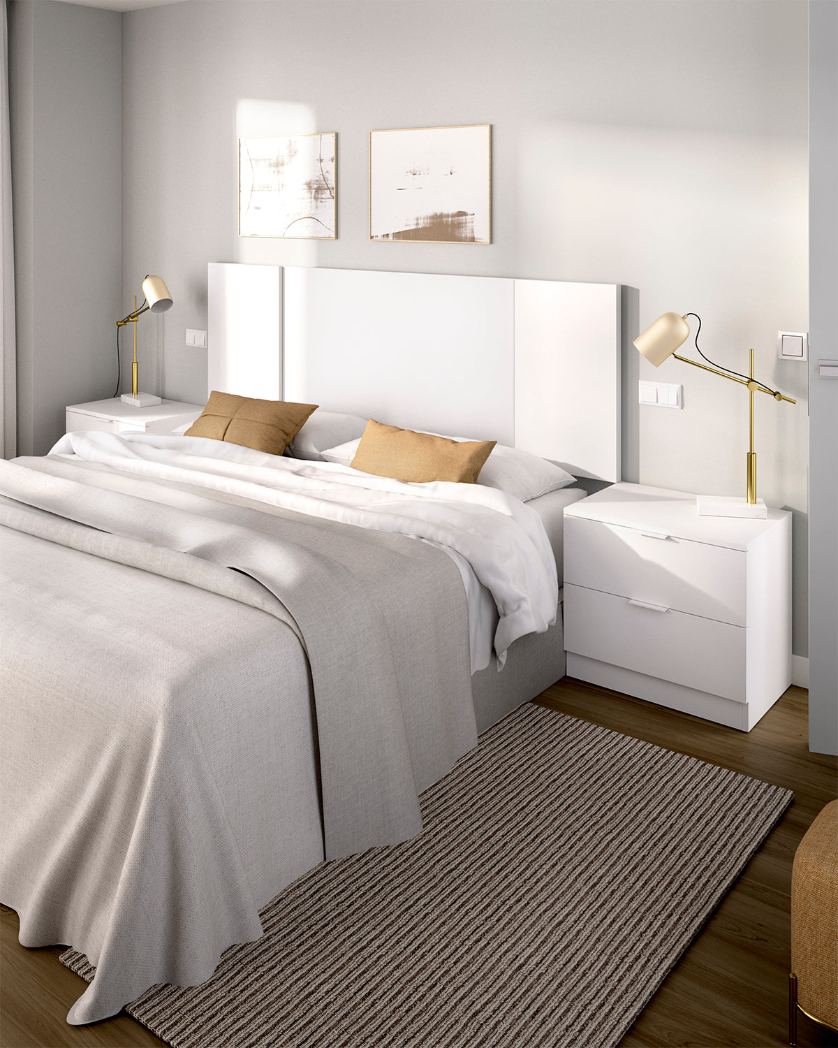 Cabecero con dos mesitas Flow