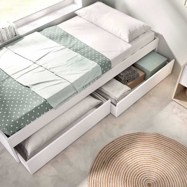 Cama individual con cajones Lago