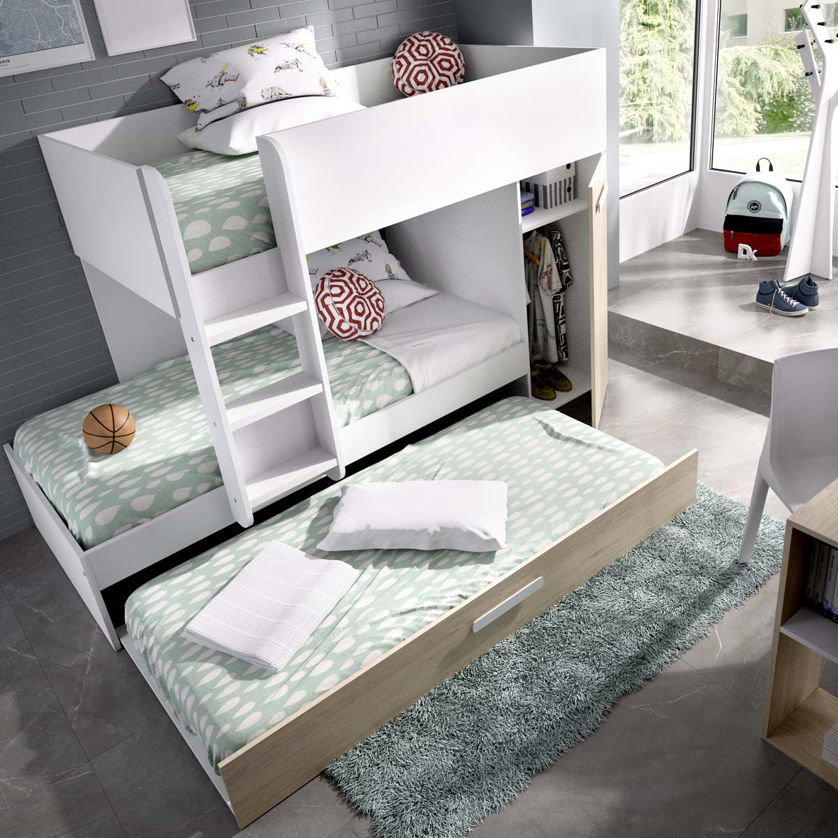 Cama tren triple Tom