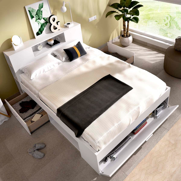 Pack ahorro matrimonio Cama Lanka con cabecero, Colchón Nova Plus y Somier 135 x 190 cm