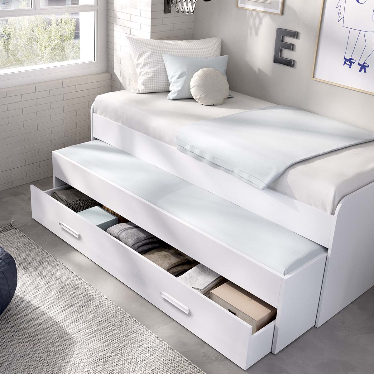 Cama nido con almacenaje Pema