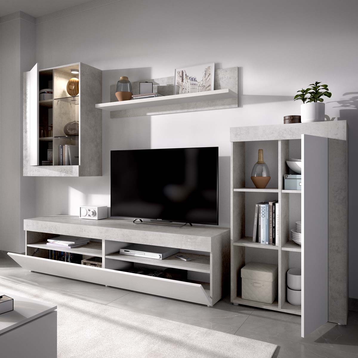 Mueble salón con luz Tokio
