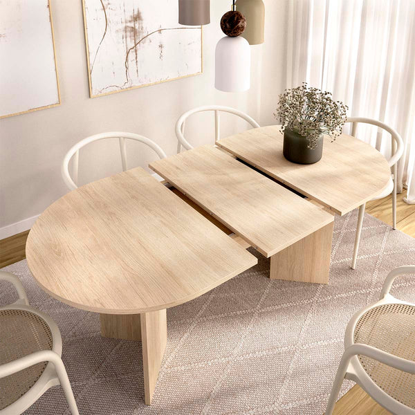 Mesa de comedor ovalada extensible Bari