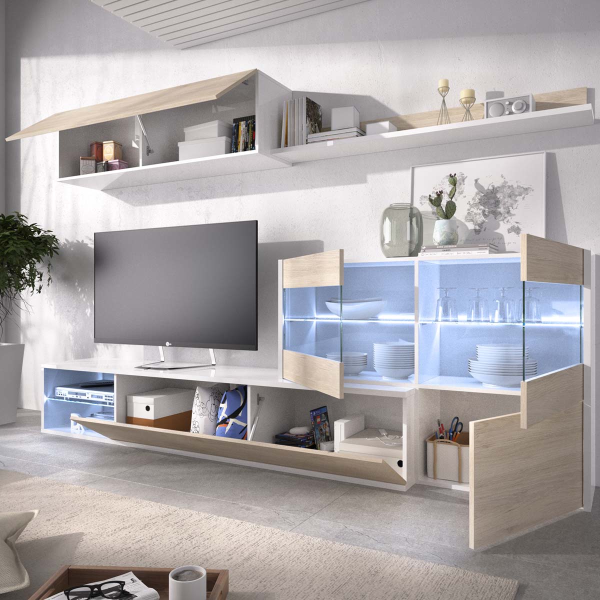 Mueble salón con luz Uma