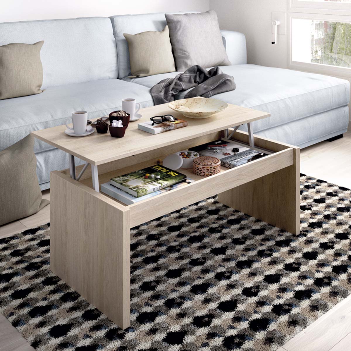 Mesa de centro elevable Side