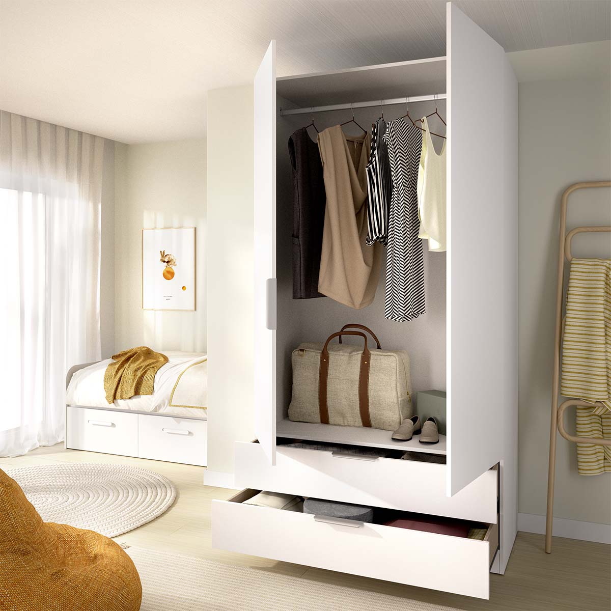 Armario de puertas batentes y cajones Emax