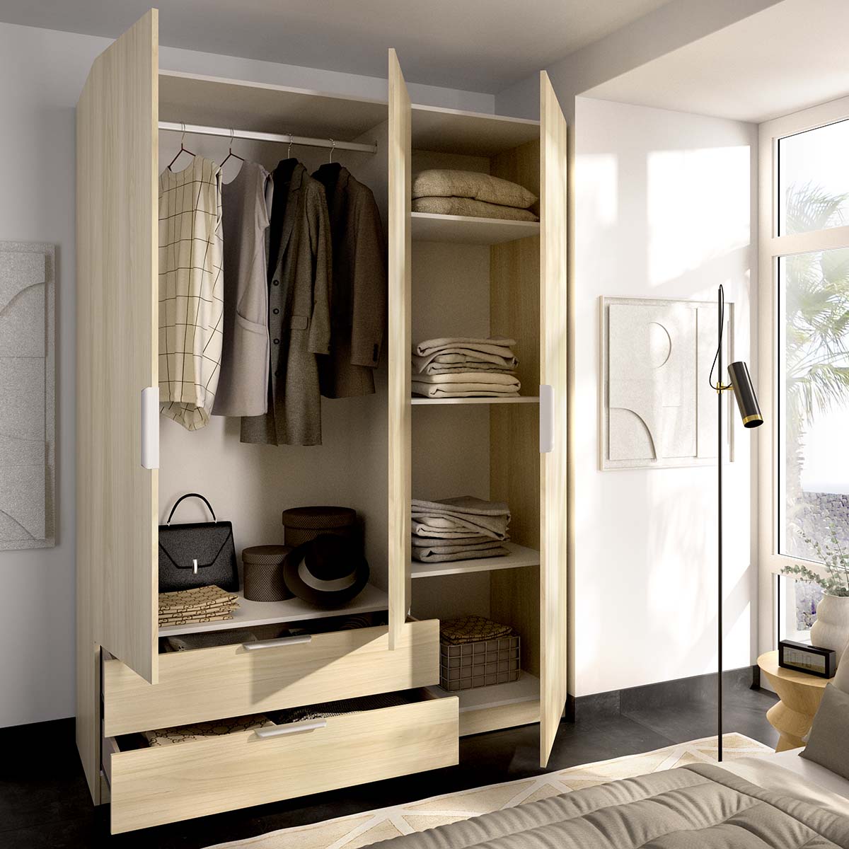 Armario de puertas batentes y cajones Emax