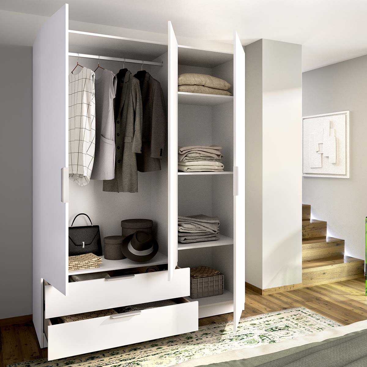 Armario de puertas batentes y cajones Emax