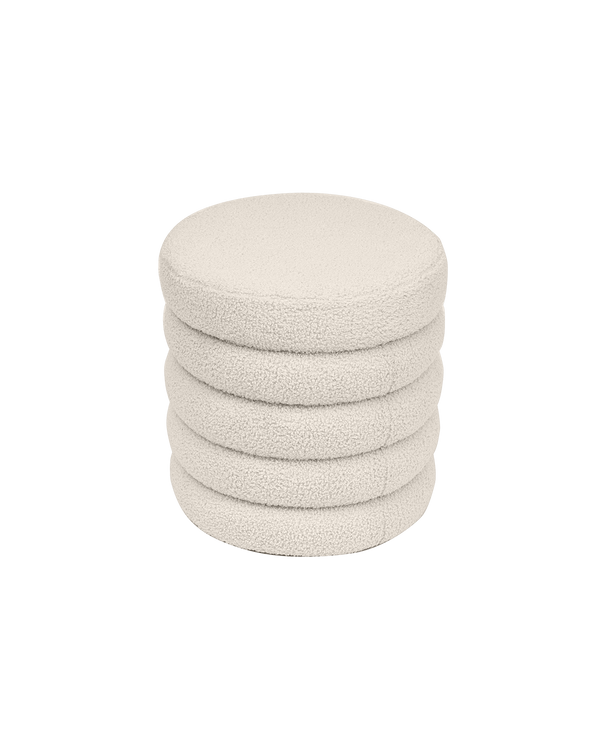 Puff con almacenaje tapizado en teddy Effie