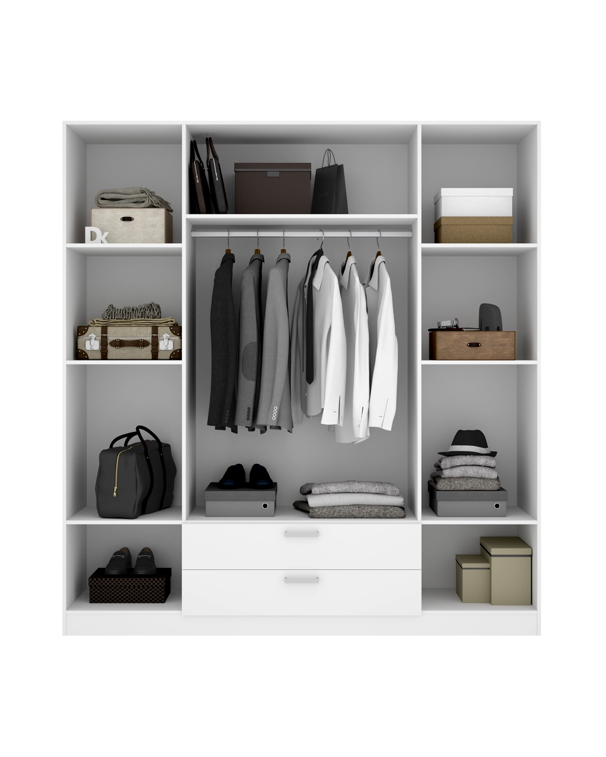 Armario de puertas batientes y cajones Maxi