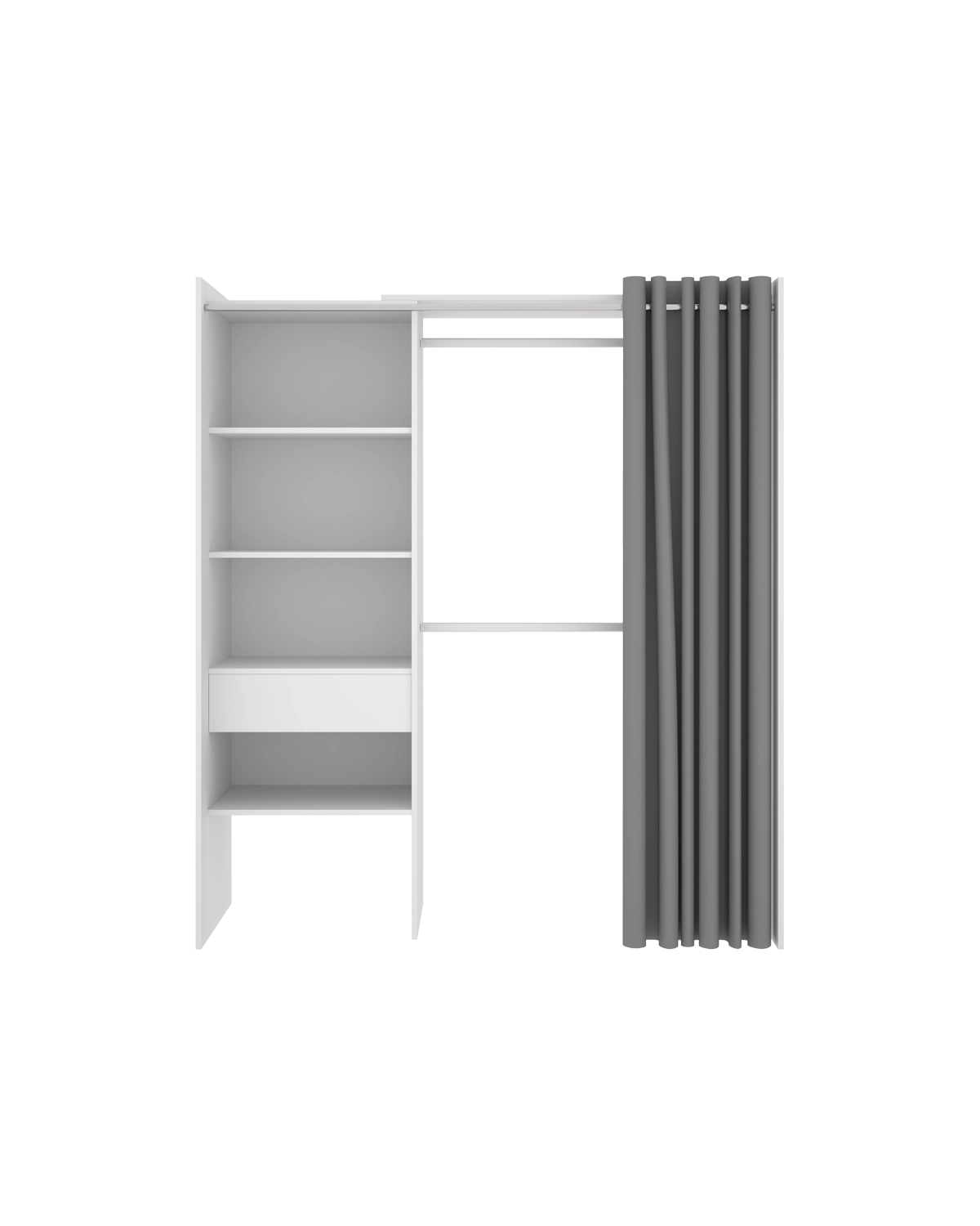 Armario vestidor regulable con columna y cortina Suit