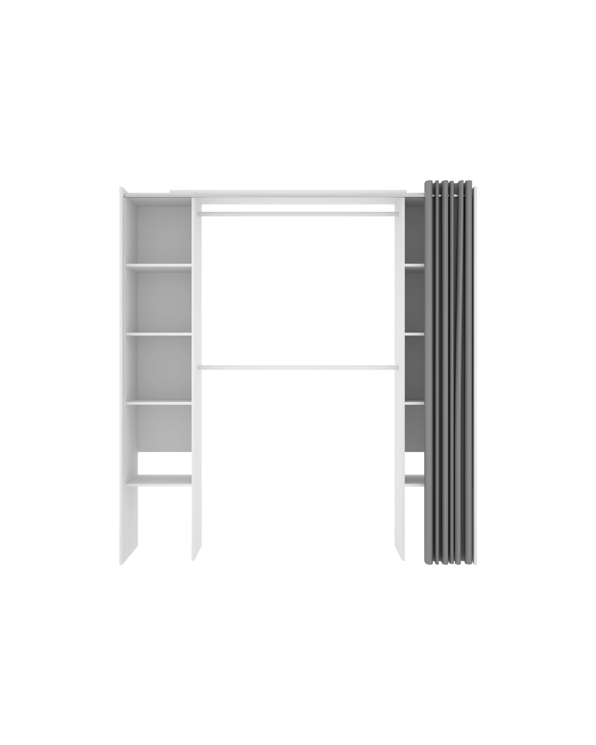 Armario vestidor regulable con dos columnas y cortina Suit