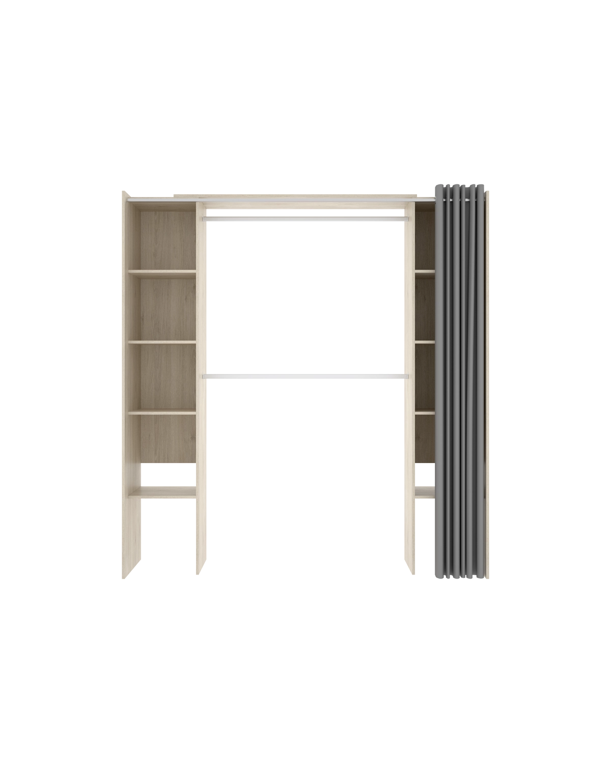 Armario vestidor regulable con dos columnas y cortina Suit