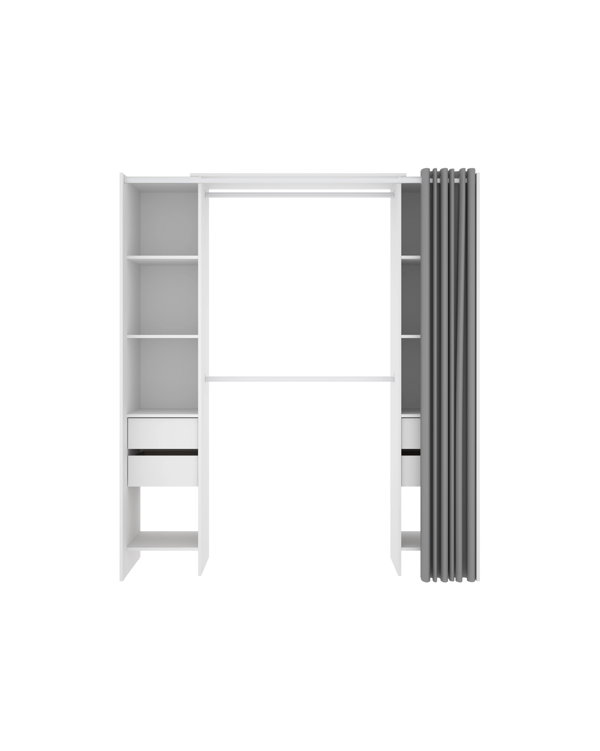 Armario vestidor regulable con dos columnas y cortina Suit