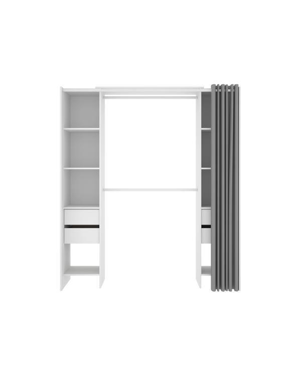 Armario vestidor regulable con dos columnas y cortina Suit