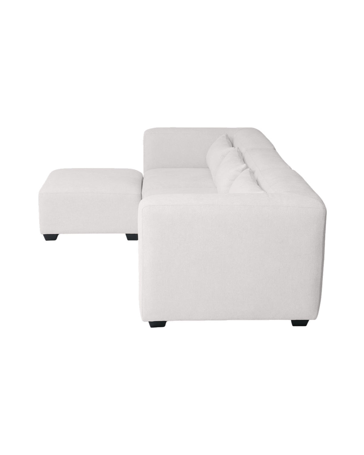 Sofá modular tres plazas Liza con reposapiés