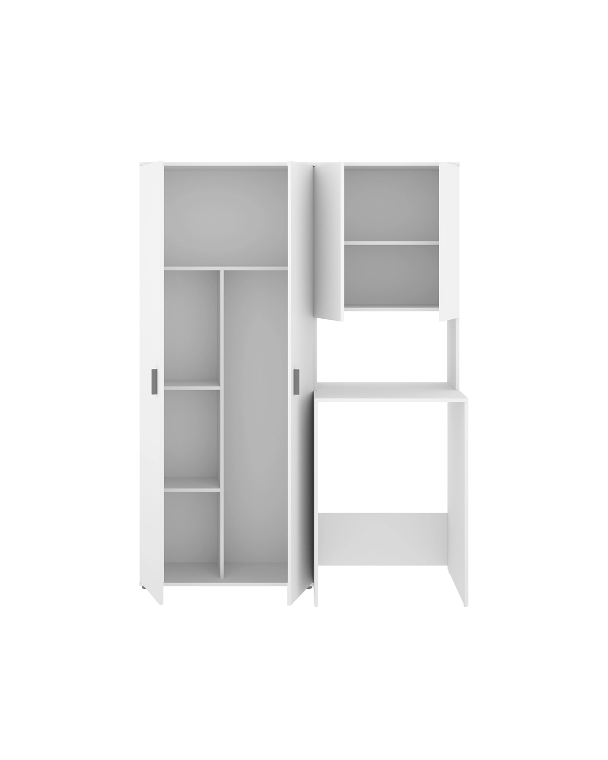 Conjunto de mueble para lavadora con modulo alto y armario auxiliar 2 puertas Fit