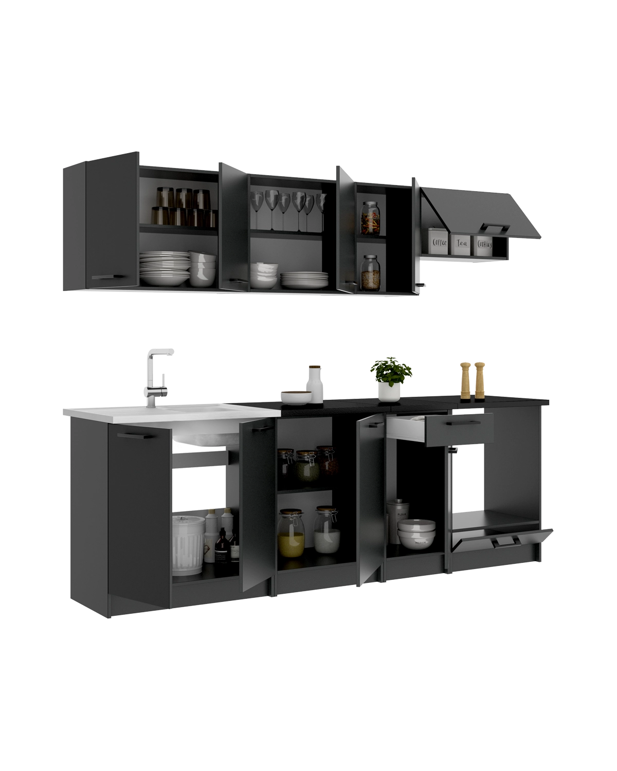 Cocina modular Kirsten con módulo de horno