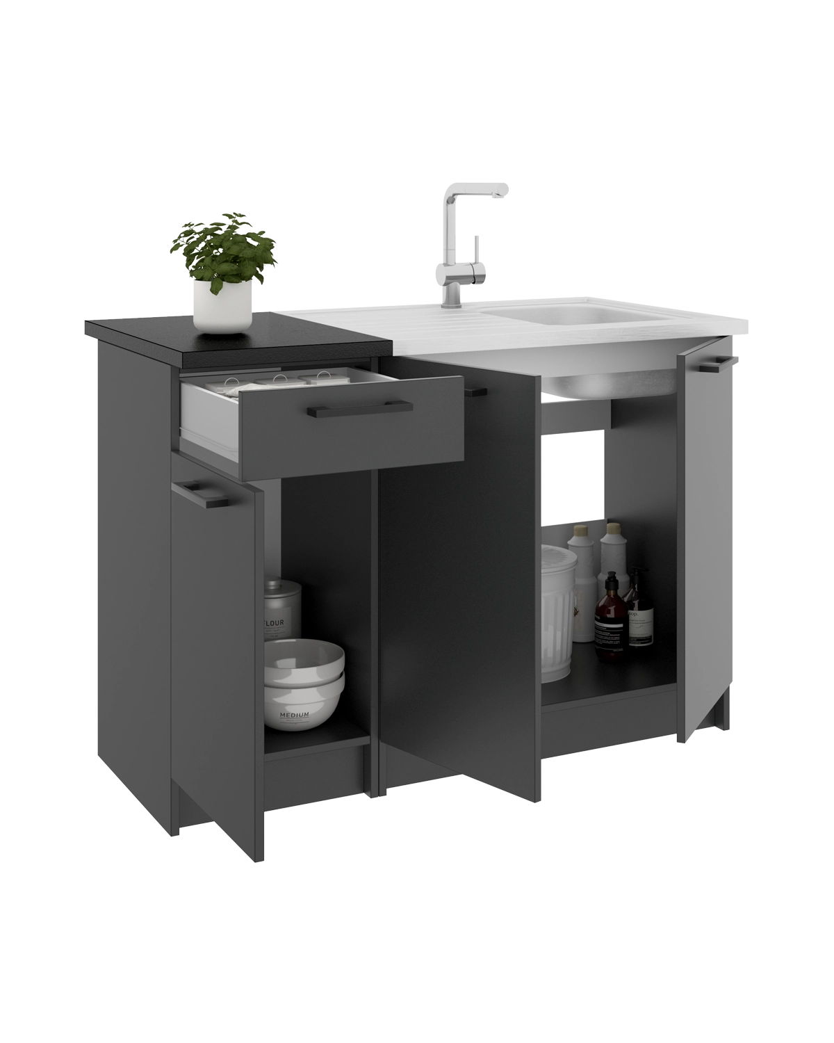 Conjunto de 2 módulos de cocina inferiores Kirsten