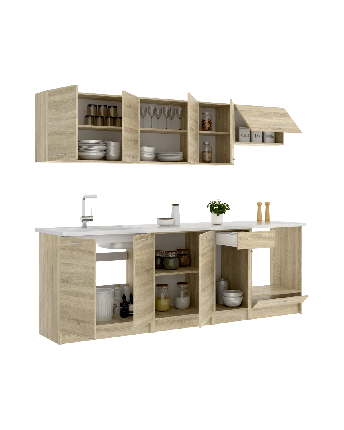 Cocina modular Kirsten con módulo de horno