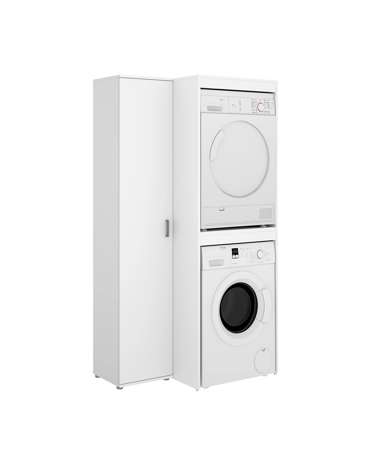 Armario para lavadora secadora con columna auxiliar 1 puerta Fit