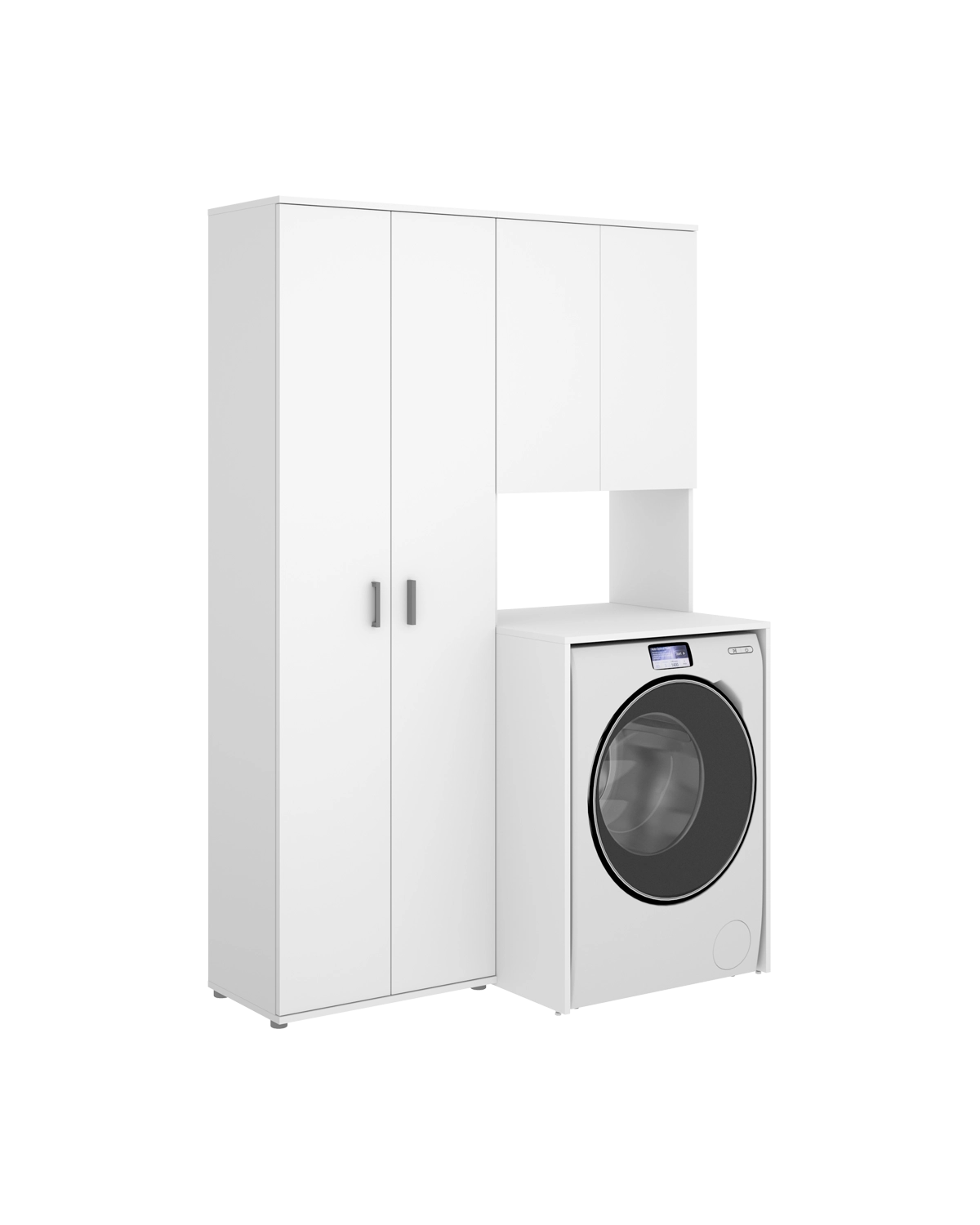 Armario para lavadora con modulo alto y armario auxiliar 2 puertas Fit