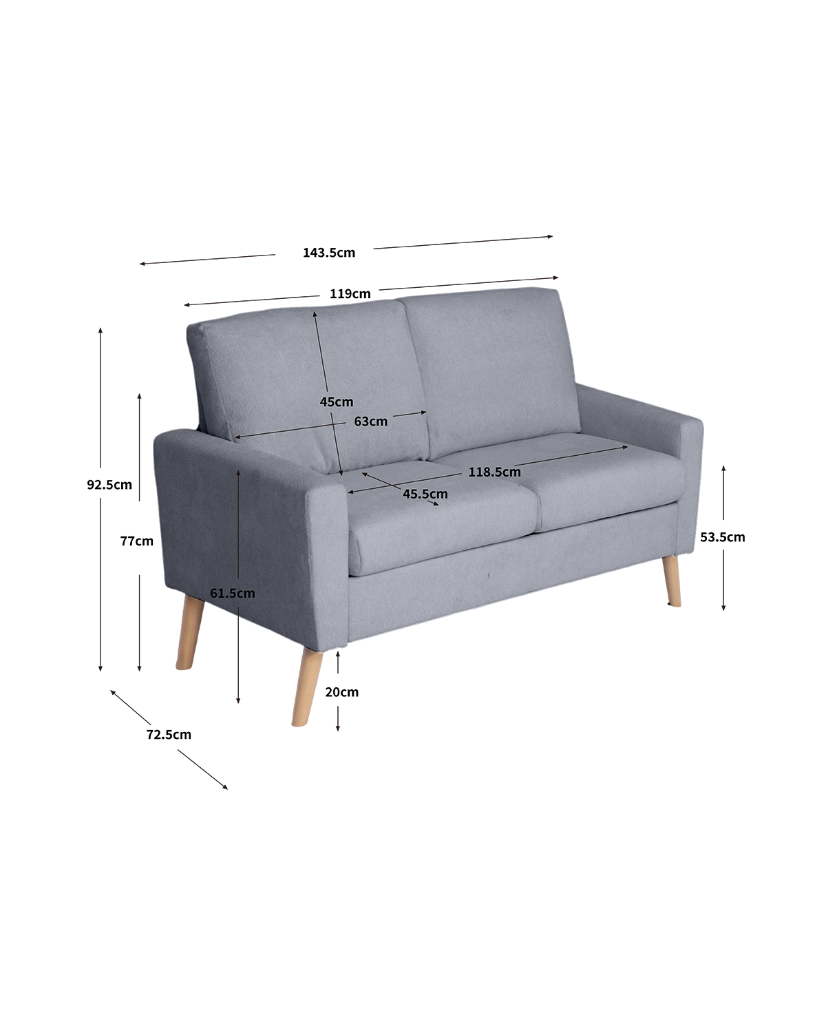 Sofá de 2 plazas Sophie