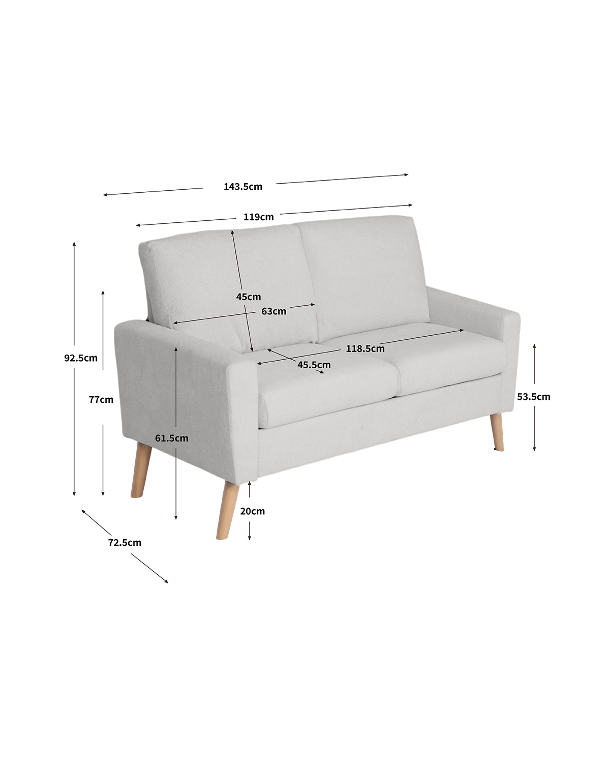 Sofá de 2 plazas Sophie