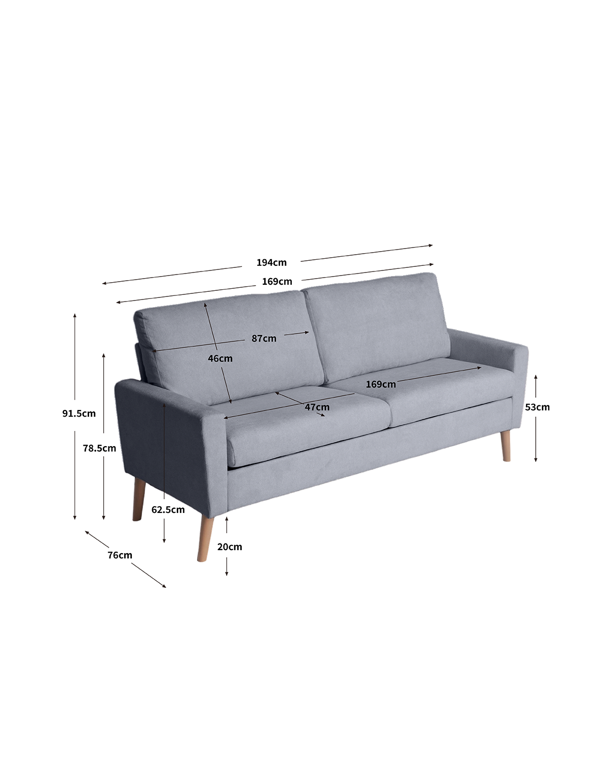 Sofá de 3 plazas Sophie