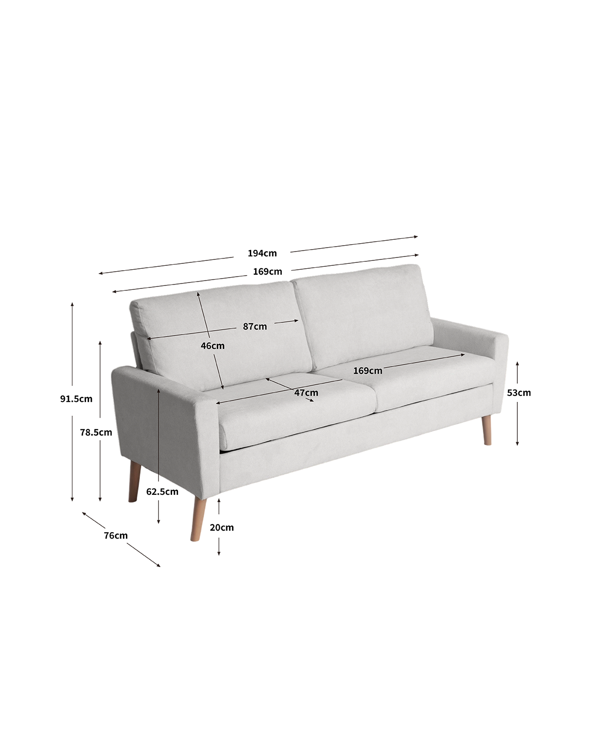 Sofá de 3 plazas Sophie