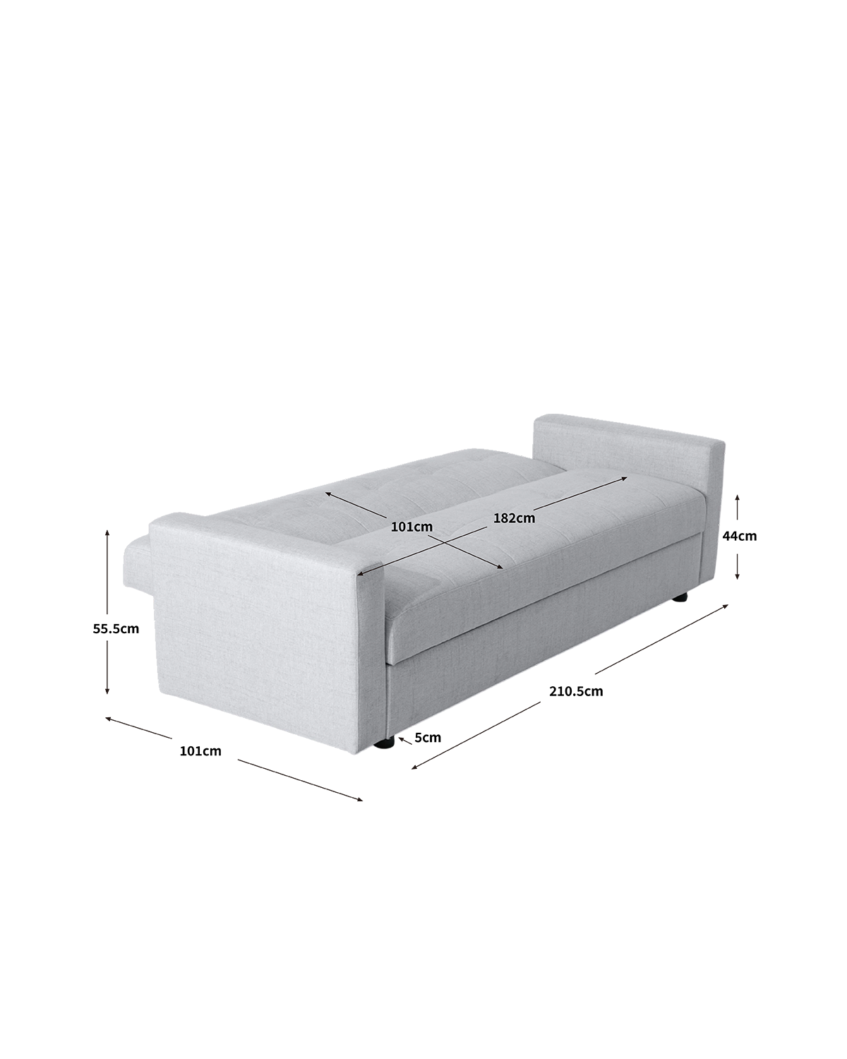 Sofá cama de 3 plazas con almacenaje Kim