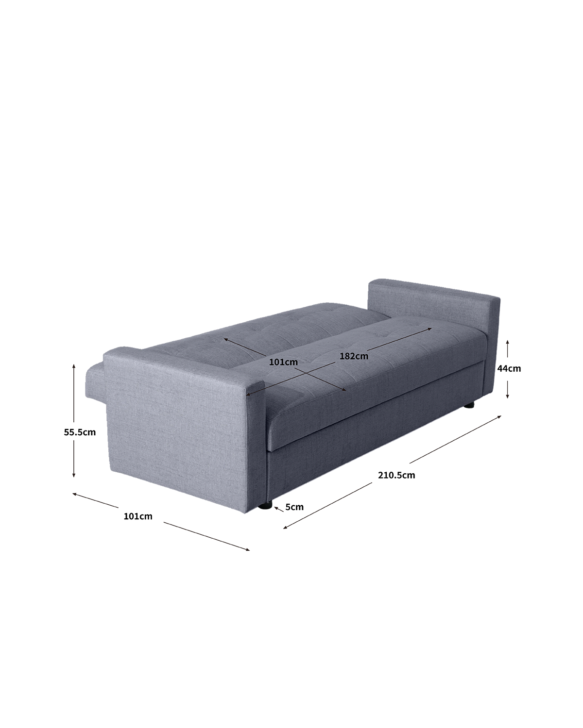 Sofá cama de 3 plazas con almacenaje Kim