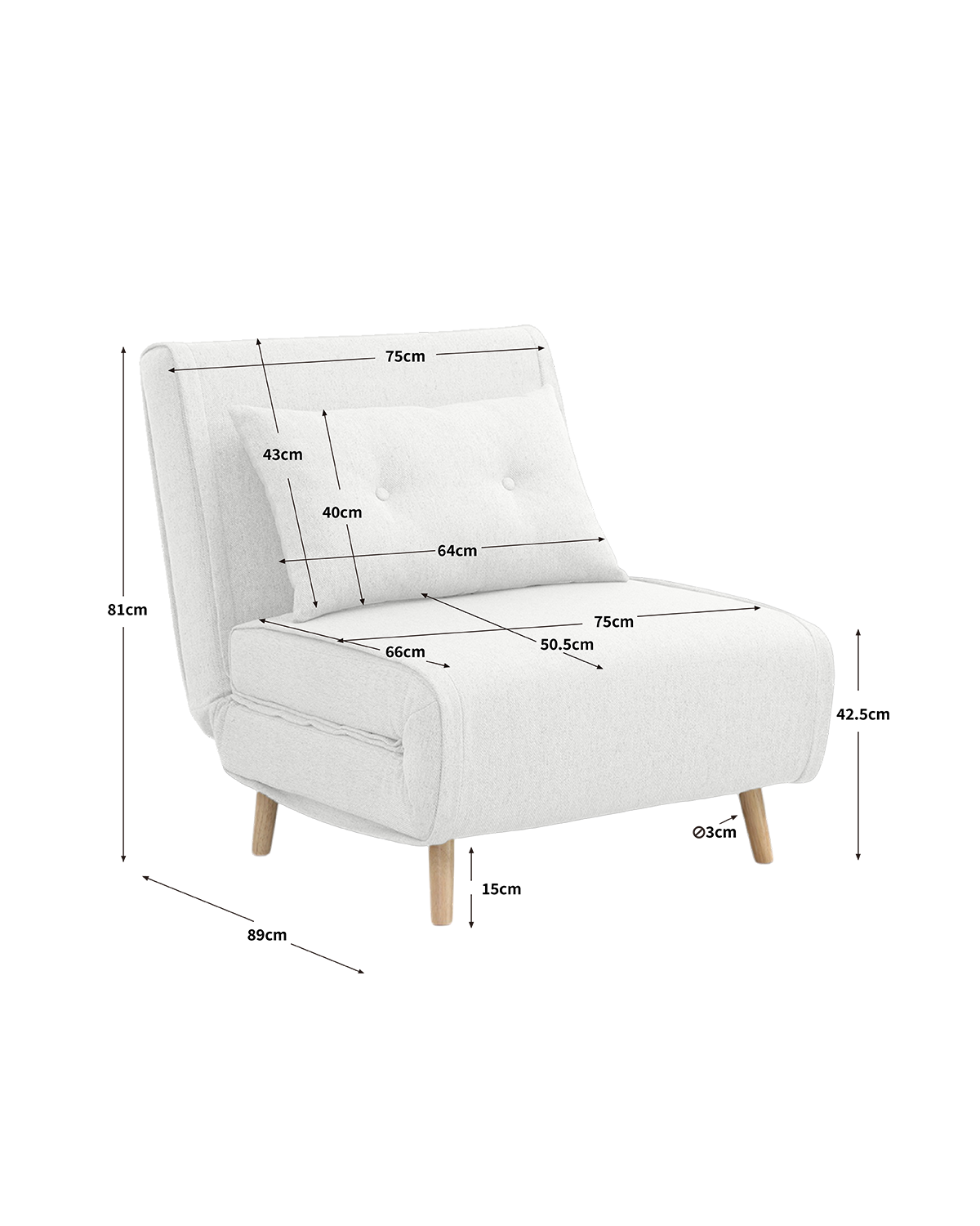 Sofá cama indivudual Aline