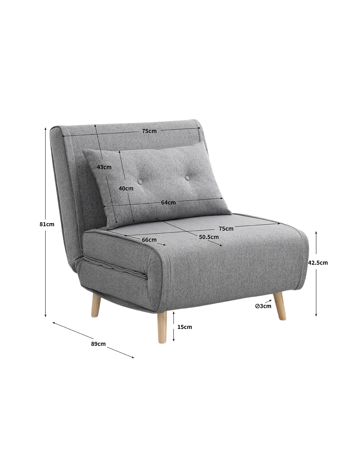 Sofá cama indivudual Aline