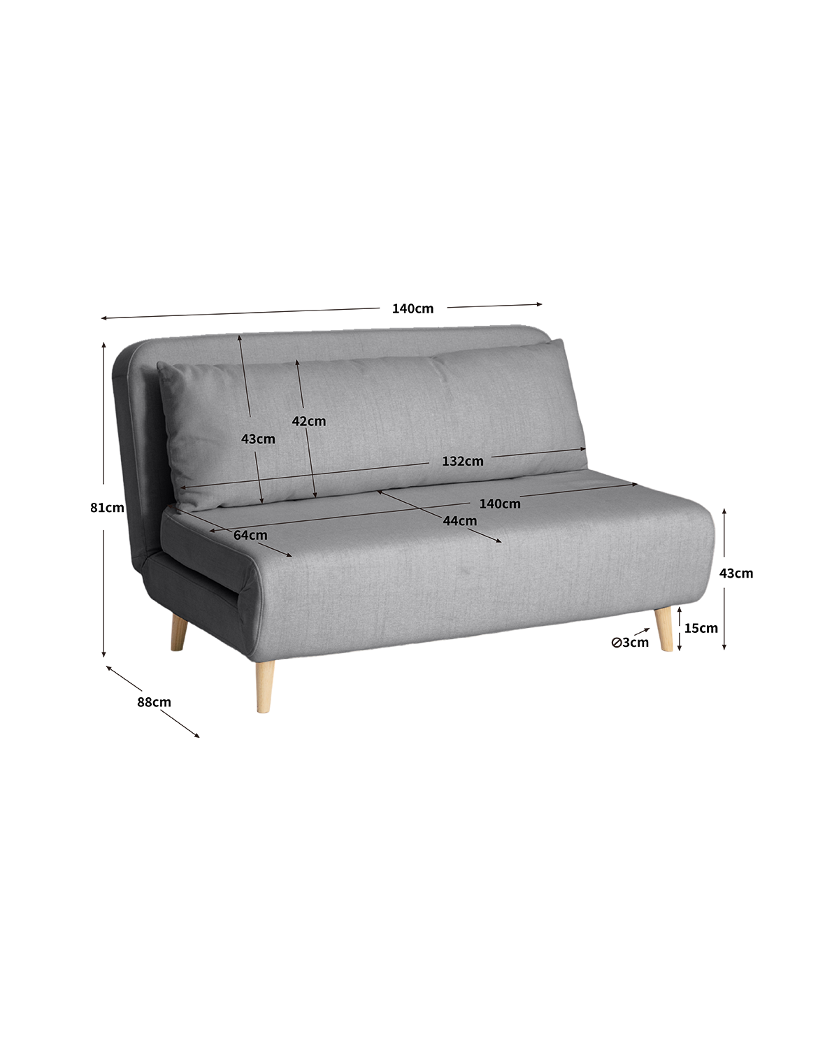 Sofá cama de 2 plazas Leann