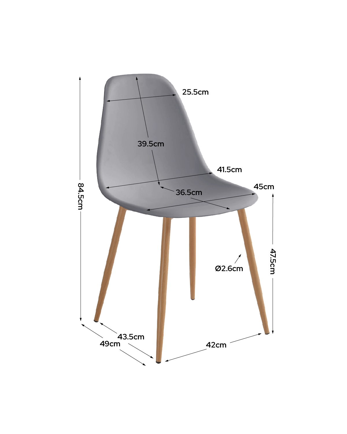 Set de 4 sillas de comedor Lena