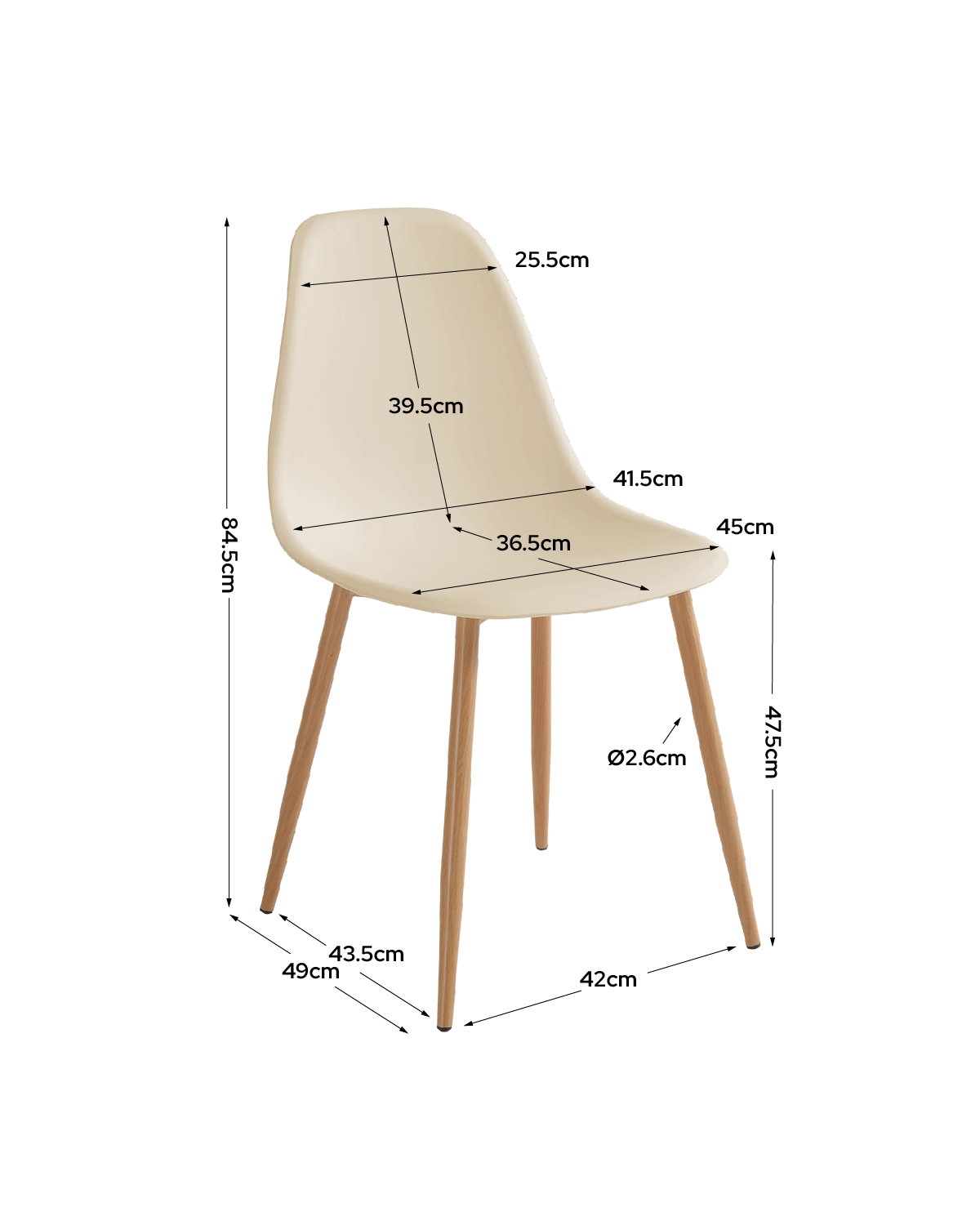 Set de 4 sillas de comedor Lena