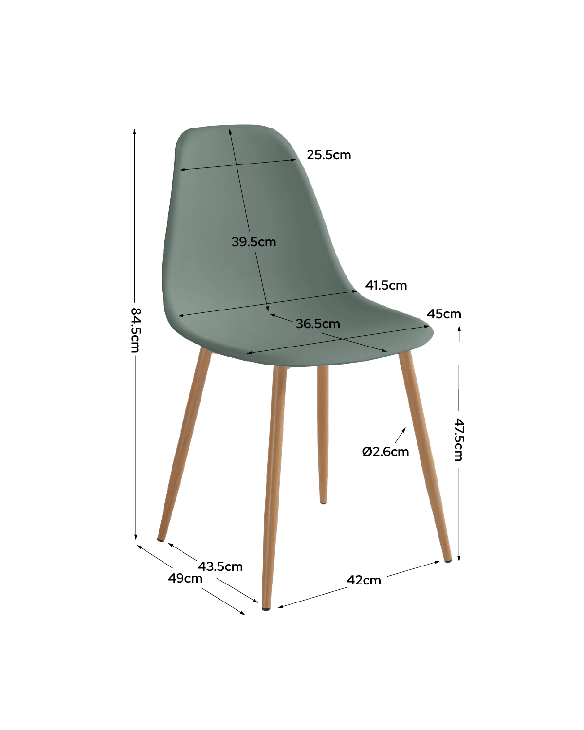 Set de 4 sillas de comedor Lena