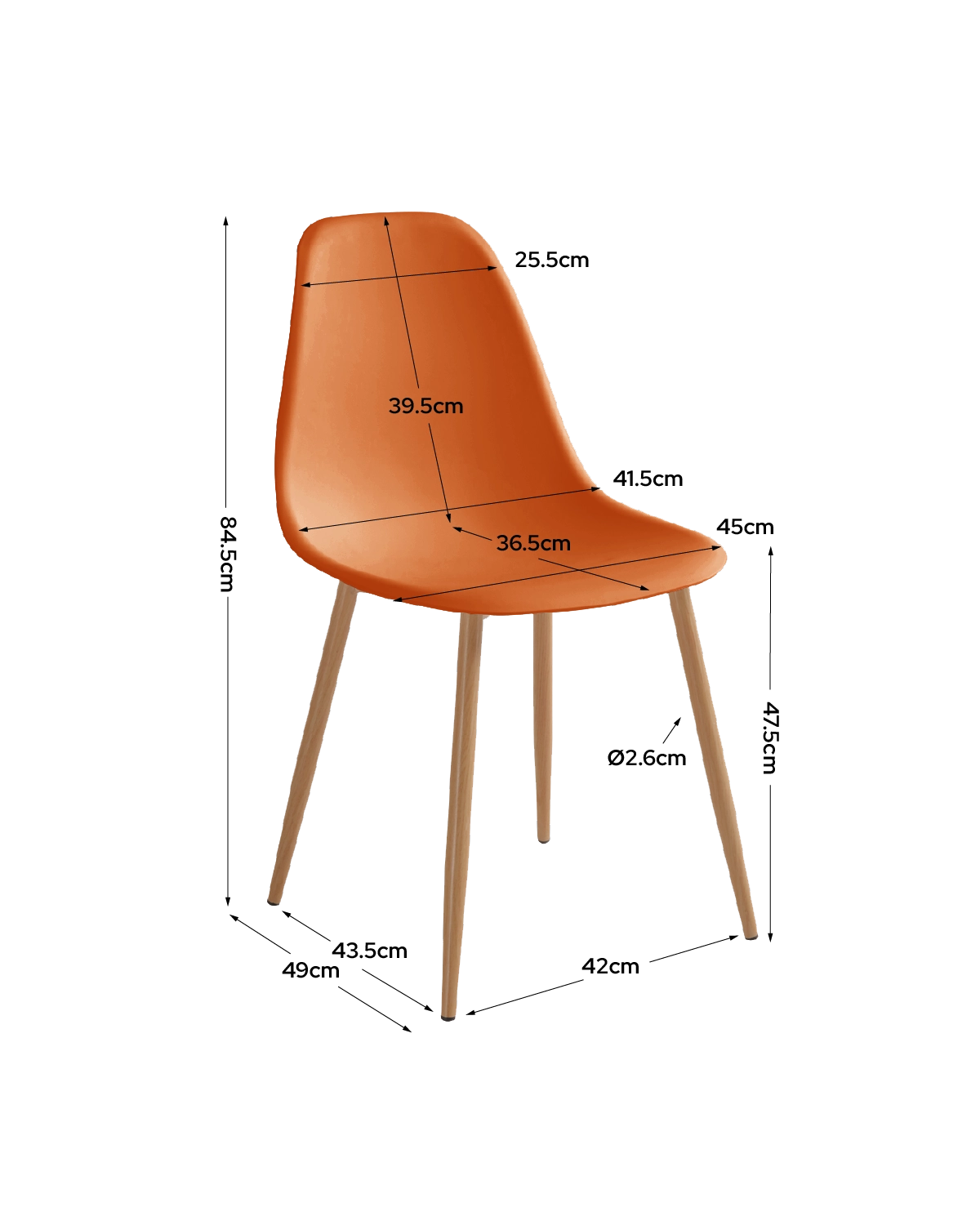 Set de 4 sillas de comedor Lena