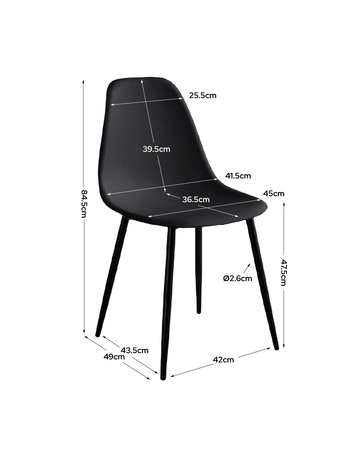 Set de 4 sillas de comedor Lena