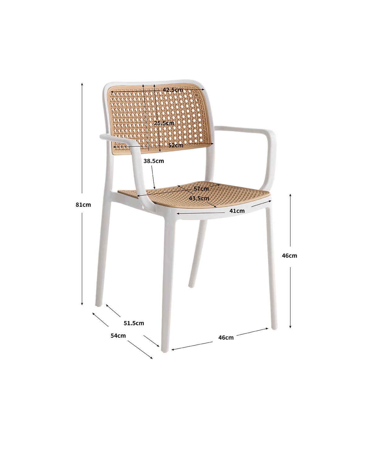 Set de 4 sillas con reposabrazos Tammy